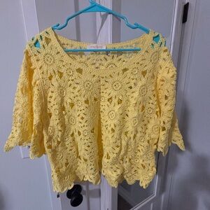 Yellow crochet crop top